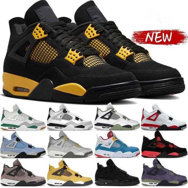 

jumpman thunder 4 4s mens basketball shoes pine green military black seafoam midnight navy cat university ice blue canyonmen women sports sn