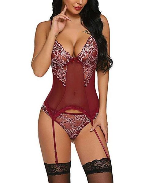 

peng jian lace lingerie babydoll women's underwear nightwear sleepwear bodysuit women dress bodysuits woman sleep wear, Black;red