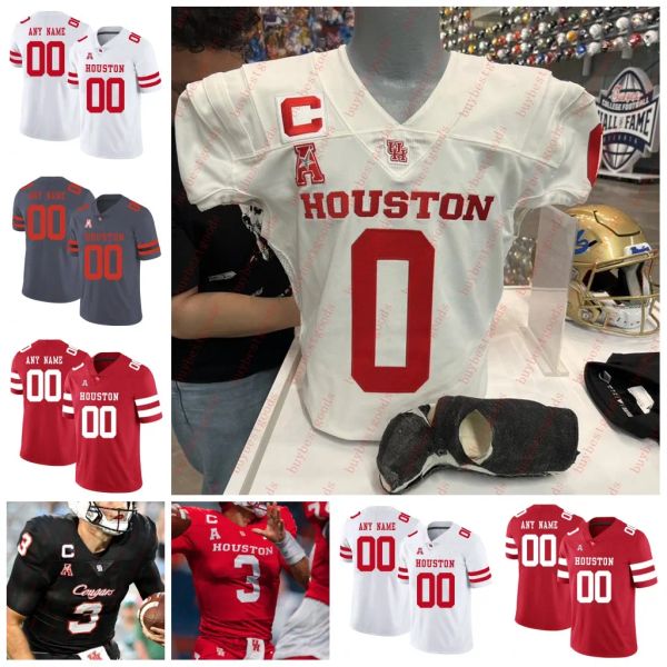 

custom houston cougars football jersey nathaniel dell clayton tune almarion crim holman edwards jalen emery jack an dorian friend jerseys, Black