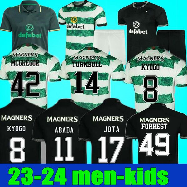 

2023 2024 celtic home soccer jerseys origins kyogo jota ajeti fourth kit 23 24 men kids kits football shirt abada mcgregor turnbull starfelt, Black;yellow