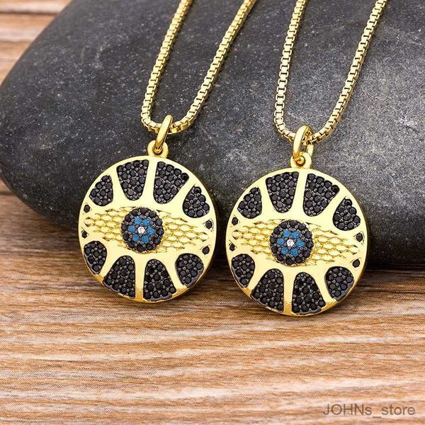 

pendant new design evil eye round pendant trendy girs pave lucky jewelry colorful necklace birthday gifts r230703, Silver