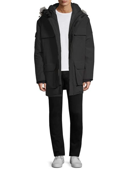 

parkas coats mens womens designers down jackets veste homme winter jassen puffer big fur hoody fourrure outerwear print outdoor warm, Black