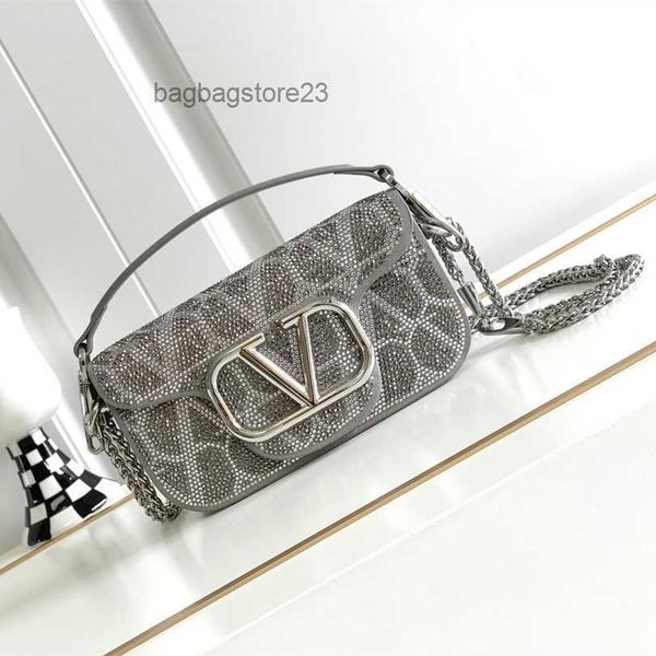 

purse bag valentinoc bags designer 2023 diamond handbag cowhide genuine leather letter chain portable lady small square single shoulder cros