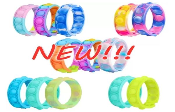 

decompression bracelet press bubble fidget toys rainbow color wristband antistress sensory toys for children push figet toy1335390, Blue