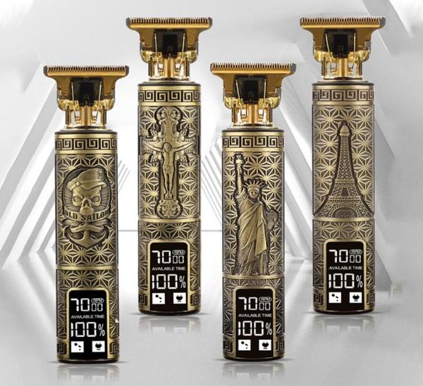 

hair clipper electric razor men steel head shaver hair trimmer gold with usb2538698