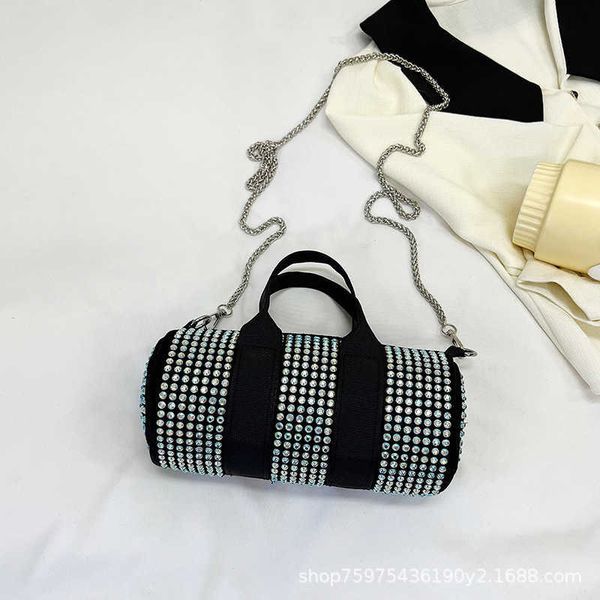 

new texture diamond embedding fashion personalized boston women's bag chain pillow handheld small bag single shoulder crossbody women&#