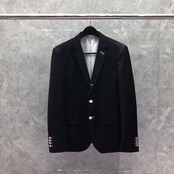 

tb thom wool blazer black formal suit slim fit casual single breasted jackets autumn winter fashion brand wool coat, White;black
