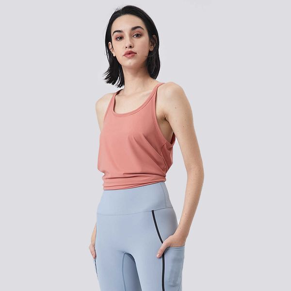 

yoga outfits new nude skin friendly fitness yoga vest women loose yoga blouse yoga dress women, White;red
