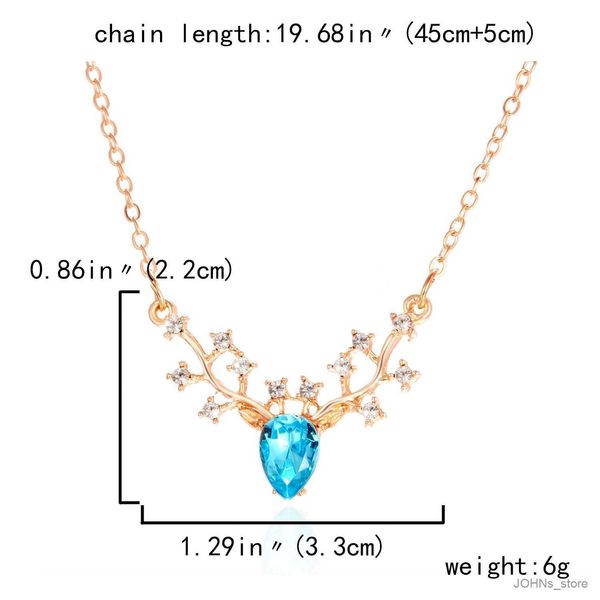 

pendant exquisite deer antler elk pendant for women fashion choker chain jewelry gifts r230703, Silver
