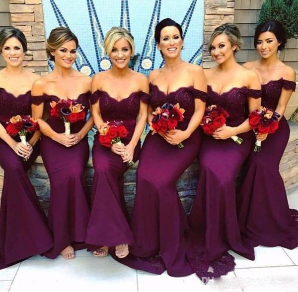 

elegant burgundy long bridesmaid dress off shoulders backless lace maid of honor dress wedding guest gown custom made plus s4639280, White;pink