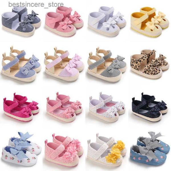 

newborn toddler baby shoes girl baby crib shoes princess flower bow baby cotton sole first walker sneakers 0-18 months l230522