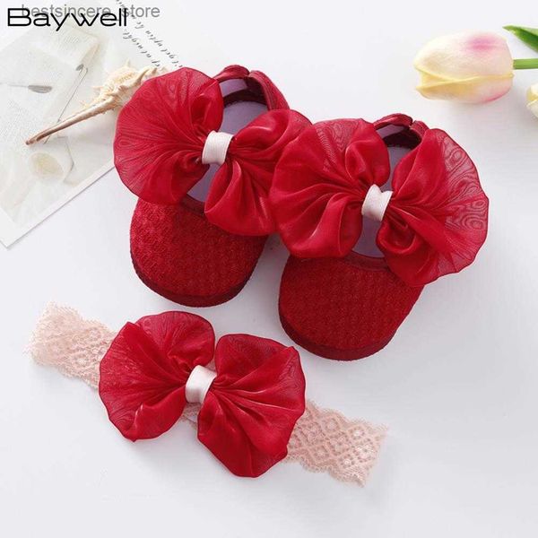 

baby shoes for newborn baptism white lace bowknot baby girl shoes headband set toddler prewalker cute baby soft shoes for 0-18m l230522