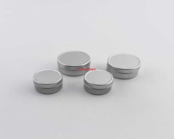 

50pc 5g 10g aluminum empty cosmetic container with lids small lip balm tin solid perfume packaging jar sample bottlegood qualtity9304052