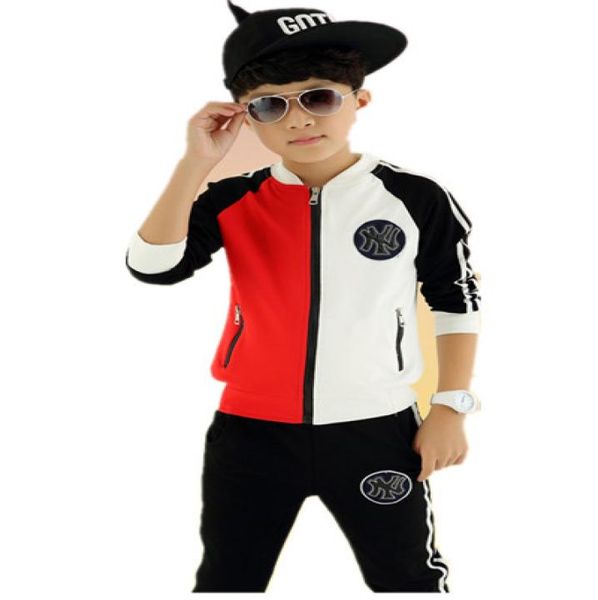 

kids boys and girls sports suit longsleeved hooded patchwork zipper kids jacket boys clothes6692672, White