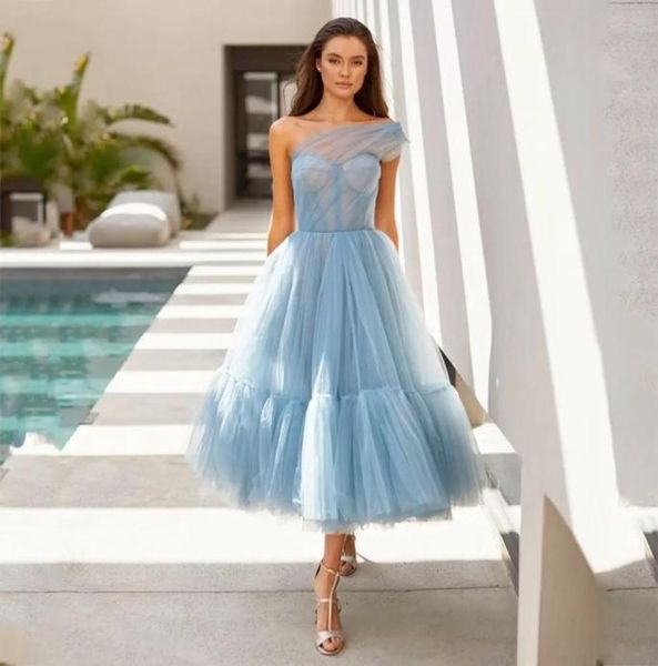 

elegant one shoulder sleeveless evening prom dress tulle corset maxi fashions outfits tealength homecoming party gown vestidos de2107259, Black