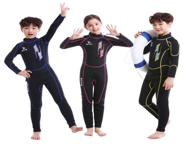 

kid fullbody 25mm neoprene wetsuit surfing swimming diving suit boysgirls rash guards one pieces swim snorkel twopiece suits5784638