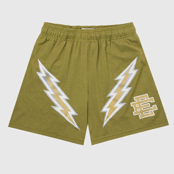 

men's fashion luxury ee shorts basic eric emanuel new york city skyline men women jog casual loose fitness sports beach pants classics, White;black