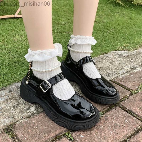 

dress shoes dress shoes lolita shoes japanese mary jane shoes women vintage girls students jk uniform platform shoes cosplay high heels plus, Black