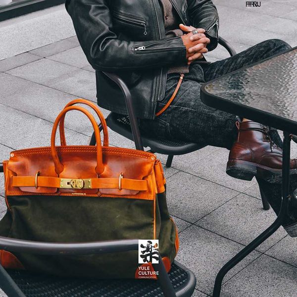 

designer bags birkins handbags h ermes customized limited edition canvas bag american vegetable tanned leather mens handheld straddle handma