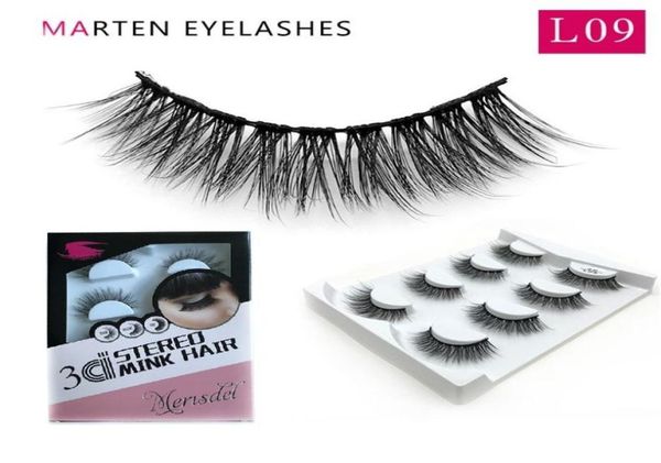 

4 pairs 3d mink hair false eyelashes thick crisscross eye lashes wispy natural volume extension tools makeup tools5130694