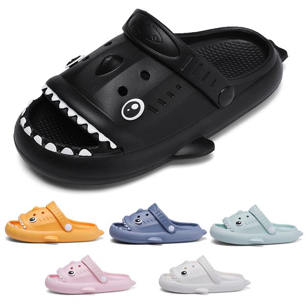 

designer shark slipper men women sandals black white pink grey orange blue womens mens waterproof shoes942 wo wos s386 s s s