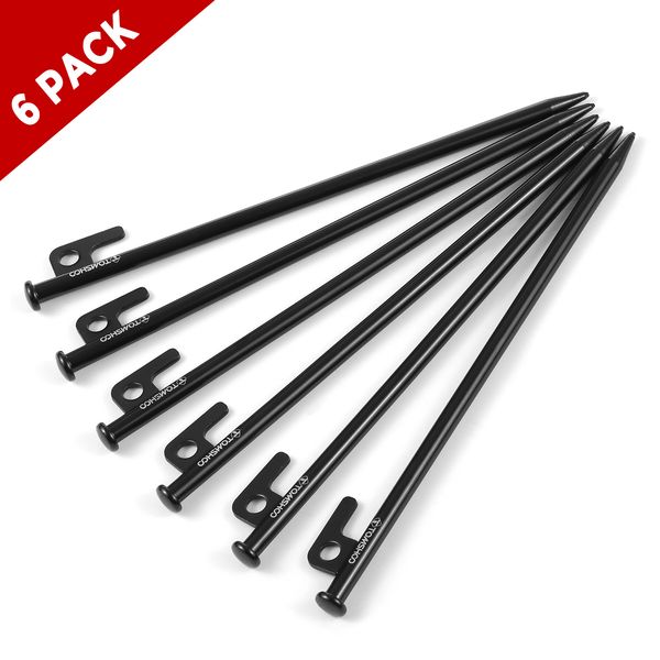 

climbing ropes tomshoo heavy duty steel tent stakes 6pcs 8 inch 12 pegs with bag outdoor camping canopy awning accessories 230701