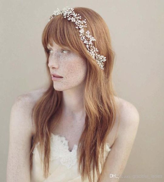 

2015 handmade headwear jewelry bridal crystal accessories for hair clips wedding silver crochet headband hair vine wedding headpie2226052