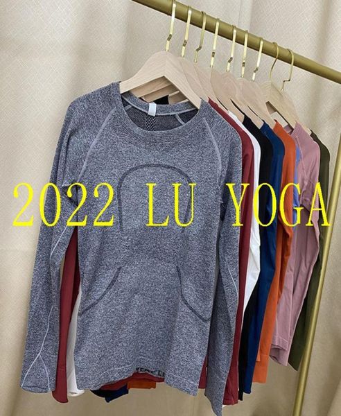

2022 new long sleeve yoga shirt women swiflty tech o neck sports gym fitness seamless workout align tshirt breatha3283359