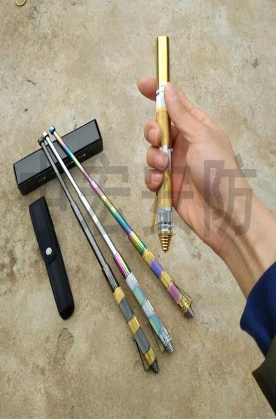 

portable selfdefense mini pen swing stick emergency portable retractable wear resistant telescopic threeknuckle carbon steel sti6190942