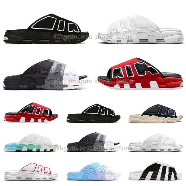 

famous designer uptempo sandals summer beach casual shoes outdoor walking triple white black unc multicolor uptempos scottie pippens 96 sand