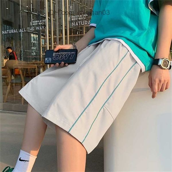 

men's shorts noestamal summer strip men casual shorts harajuku oversized male sport short pants knee length elastic waist beach trouser, White;black