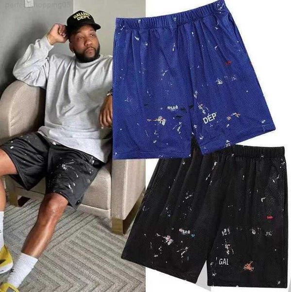 

galleryes depts shorts designer colorful ink-jet hand-painted french classic printed mesh sports drawstring street pants 2023 ao0t, White;black