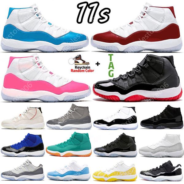 

2023 new 11 11s basketball shoes pink cherry cool grey tour yellow cement grey jade blue bred concord space jam gamma pure violet women mens