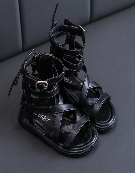 

summer children039s roman high sandals kids fashion girls shoes whole6638112, Black;red