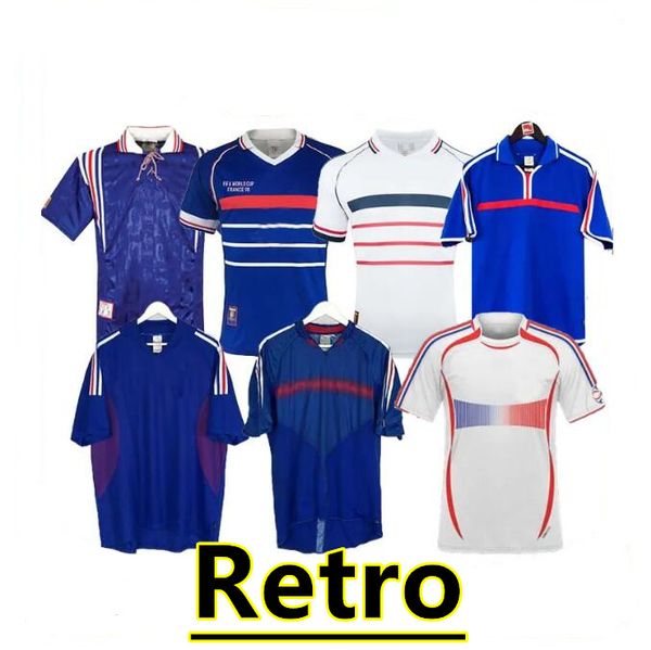 

1998 retro version france soccer jersey 96 98 02 04 06 zidane henry maillot de foot soccer shirt 2000 home trezeguet football uniform 888888, Black;yellow