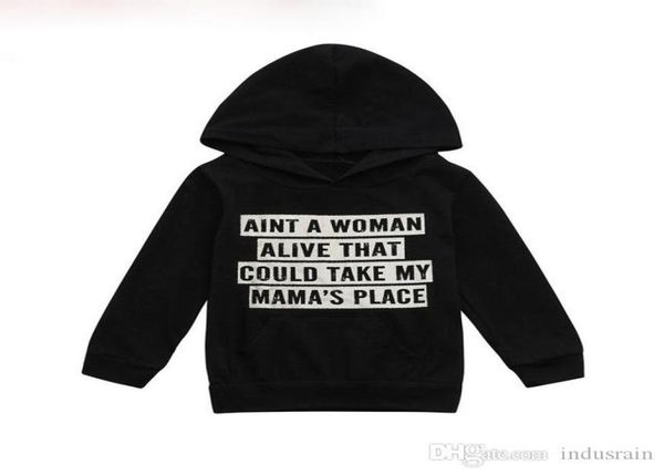

toddler infant children kid baby boys girls hooded sweatshirts letter blouse hoodies teenagers sweatshirt streetwear for 4 years2839983, Black