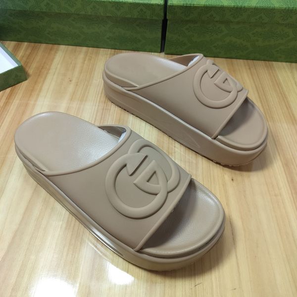 

designer slipper luxury men women sandals brand slides fashion slippers lady slide thick bottom design casual shoes sneakers by shoe10 0046, Black