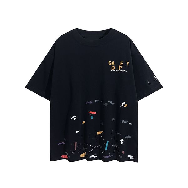 

fashion men's t-shirt 2023 galleryis designer luxury men's and women's shirts student short sleeve letter simple round neck p, White;black