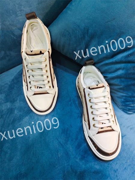 

2023 new designer casual shoes women sneakers rubber trainers genuine leather sneaker multicolor lace-up skate shoes size 35-41 dc220513, Black