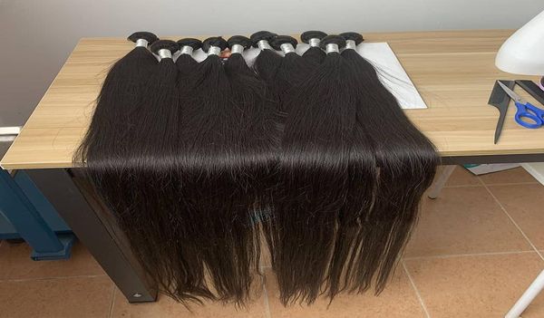 

beautystarquality very soft smooth virgin long human hair 32 34 36 38 inch bundles indian straight hair4289475, Black