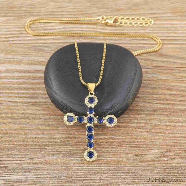 

pendant new creativity light luxury cross pendant necklace for women men gold colors trend aesthetic jewelry gifts r230703, Silver