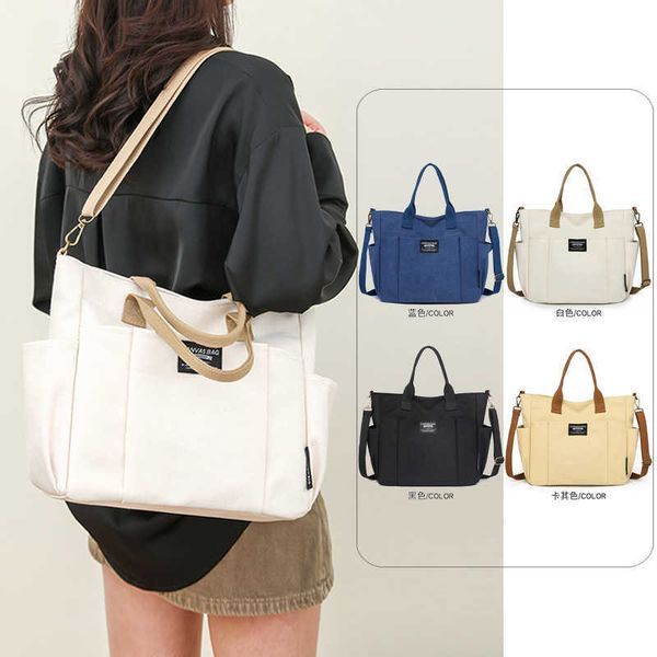 

canvas bag women's one shoulder crossbody high-end american style simple high appearance wear-resistant fashionable french style large