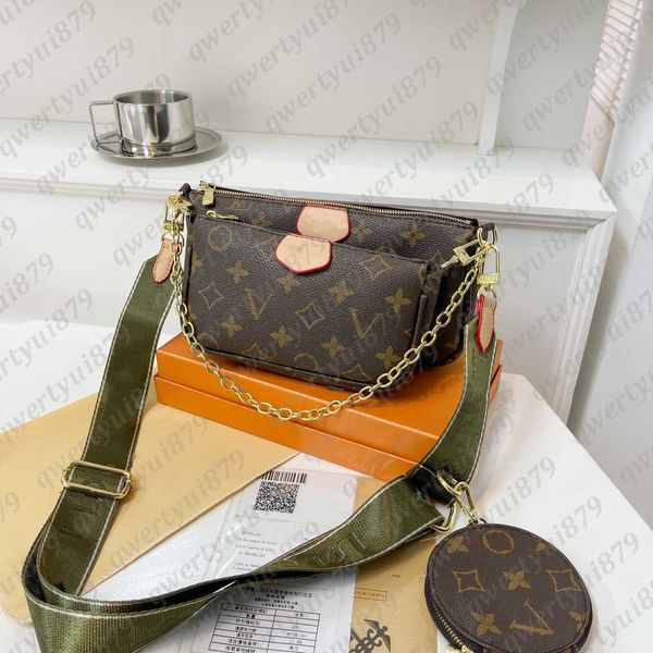 

designers bags fashion women shoulder crossbody chain bag round coin purse handbag fanny tote mini 3-piece suit wallets qwertyui879 8088#