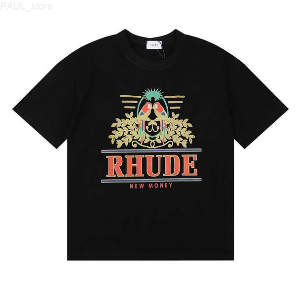 

men's t-shirts craftsmanship rhude short sleeve mens t shirts summer fashion designer tshirts street casual short sleeve cotton printin, White;black