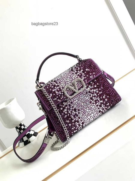 

purse bag valentinoc bags designer 2023 summer v-button handheld tote with crystal diamond embedding lady fashion jf4p