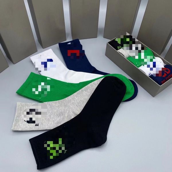 

men's socks designer b letter men's and women's same mid-tube socks pure cotton breathable, deodorant breathable fashion netw, Black