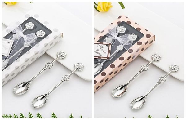 

100pcs50setslot flower wedding souvenirs of rose spoon favors in gift box for bridal shower party guest favor6692617