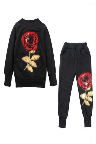 

children clothes spring sequins toddler girls clothes set embroidered tracksuit suit kids clothes for boys clothing 2 6 7 8 year9969300, White