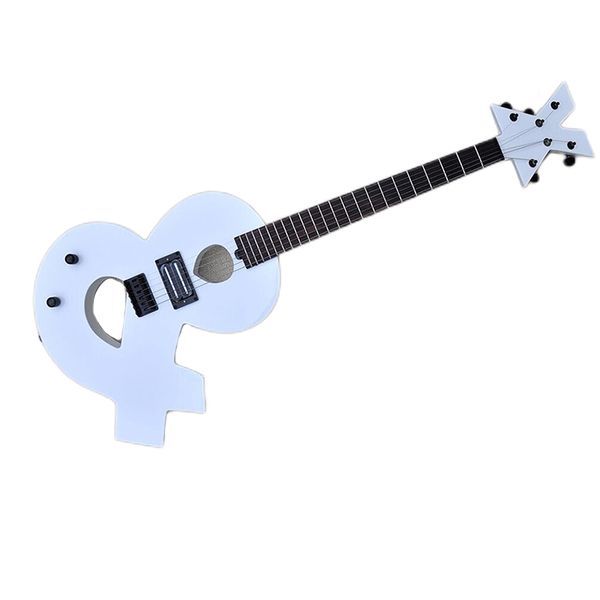 

factory customized white electric guitar black hardware special shape h pickup