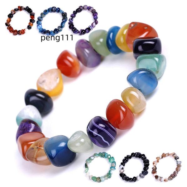

jewelry wholesale flower black onyx agate men gemstone quartz beads women natural crystal healing chip stone beaded bracelet, Silver